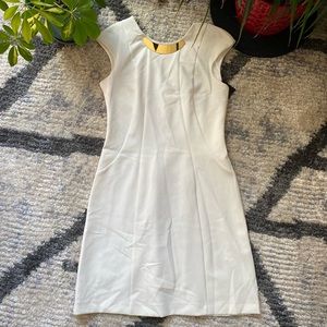 Zara Basics White Dress with neck detail